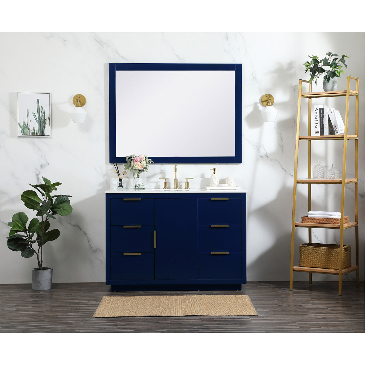 Blake 48 X 22 X 34 inch Blue Vanity Sink Set
