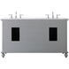 Rhodes 60 X 22 X 35 inch Grey Vanity Sink Set