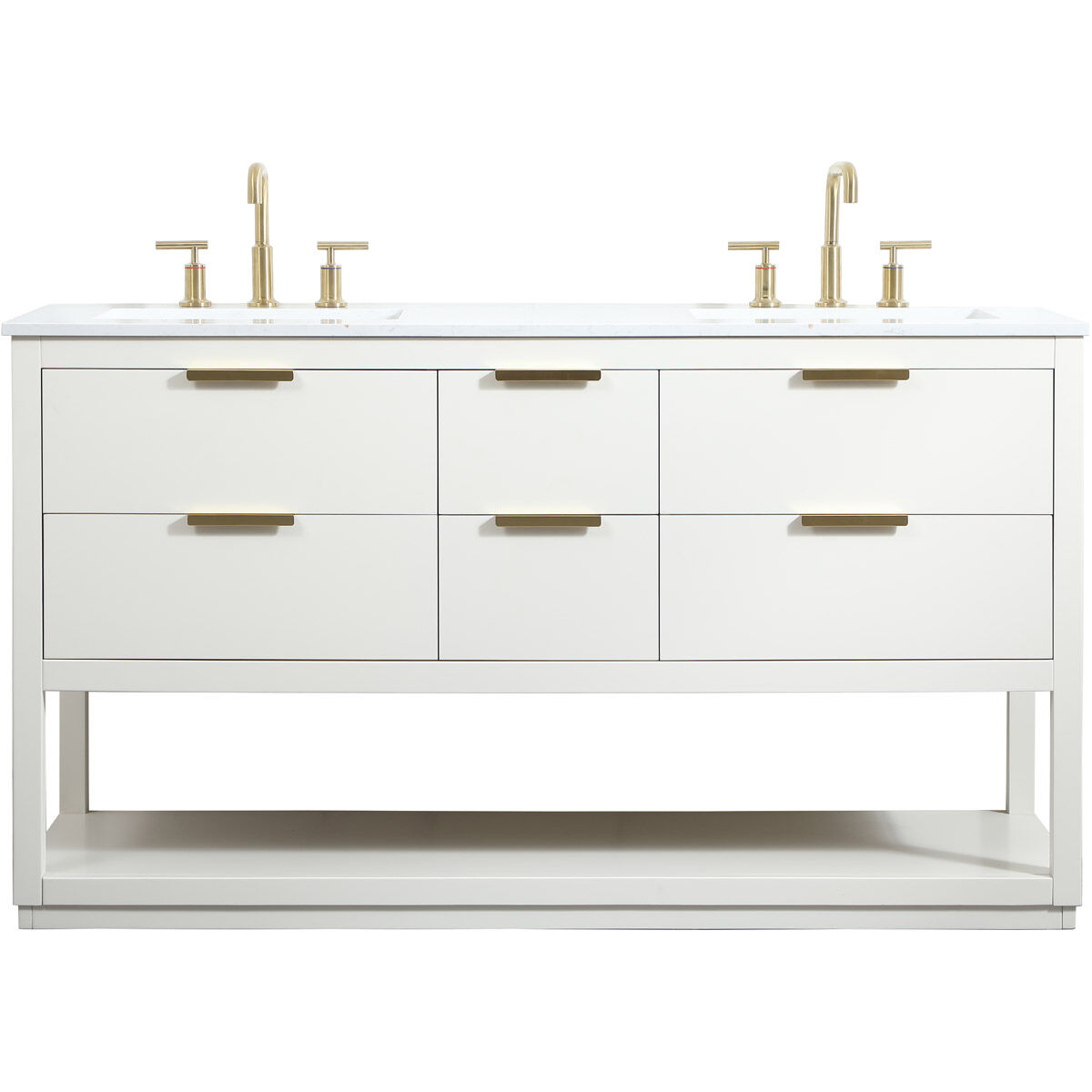 Larkin 60 X 22 X 34 inch White Vanity Sink Set