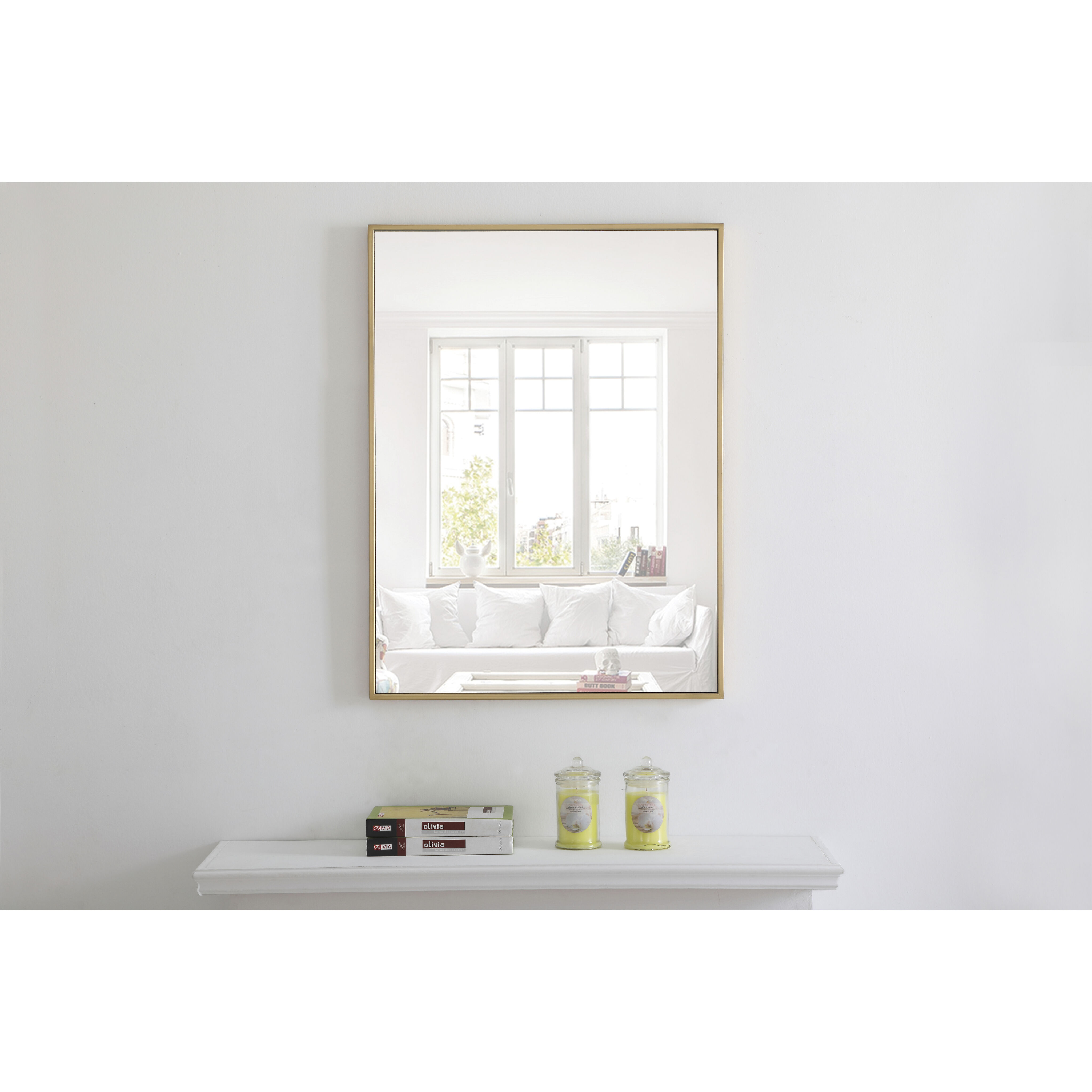 Monet 32 X 24 inch Brass Wall Mirror
