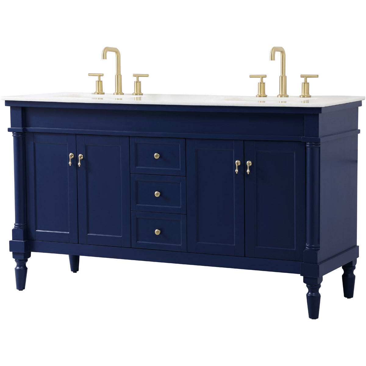 Lexington 60 X 21.5 X 35 inch Blue Vanity Sink Set