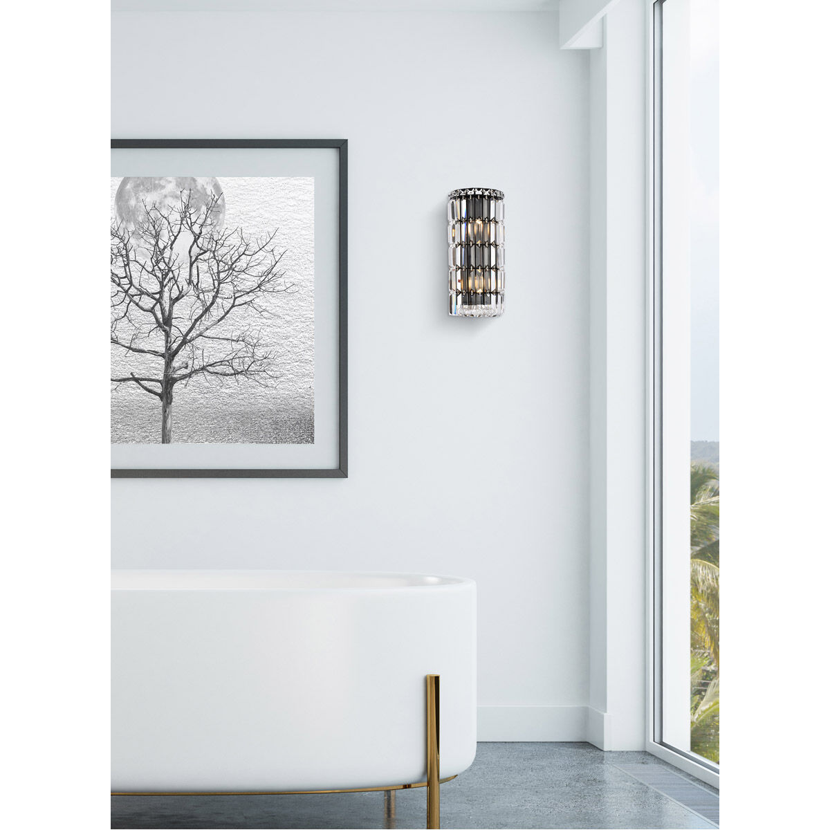 Maxime 2 Light 4 inch Black and Clear Wall Sconce Wall Light