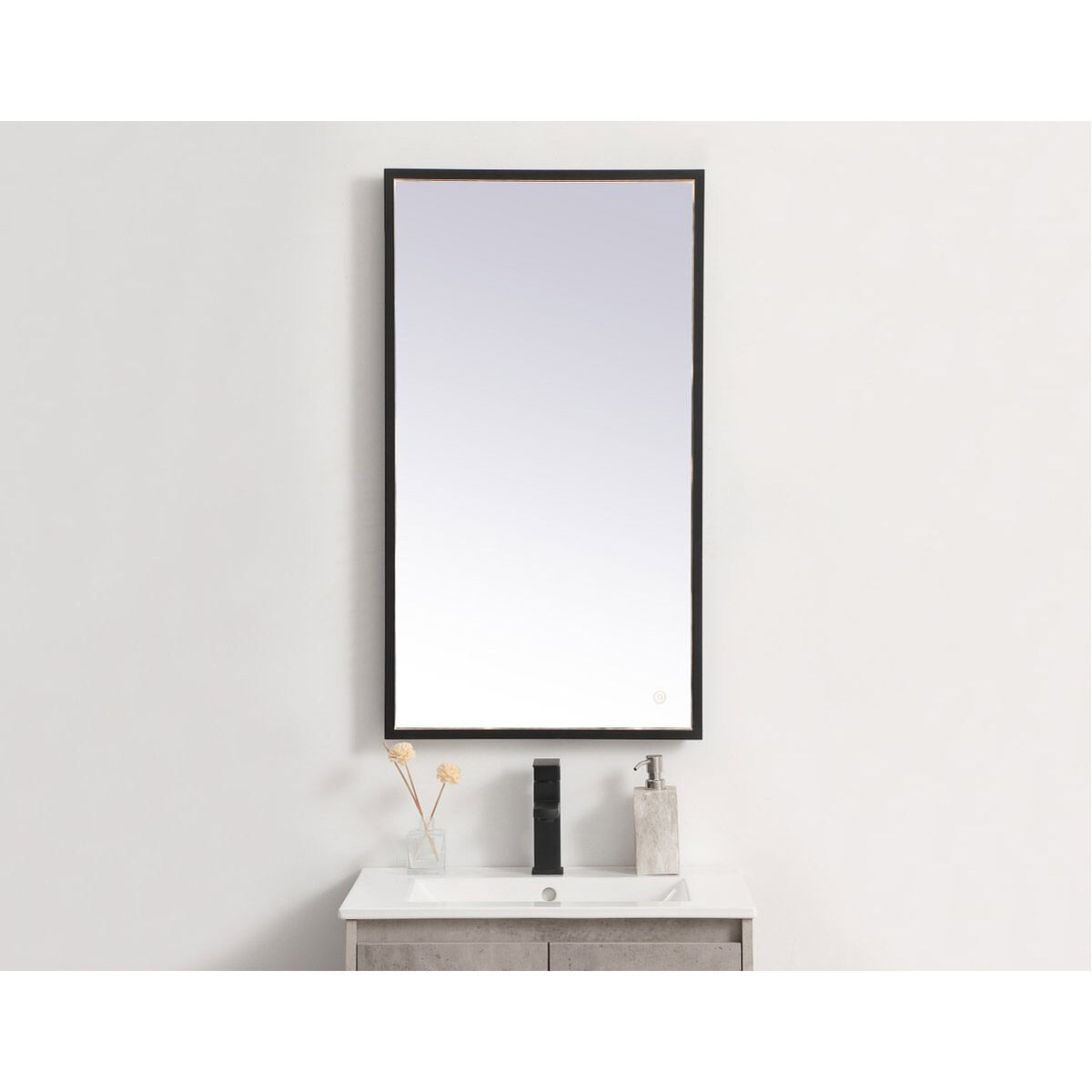 Pier 36 X 18 inch Black LED Mirror