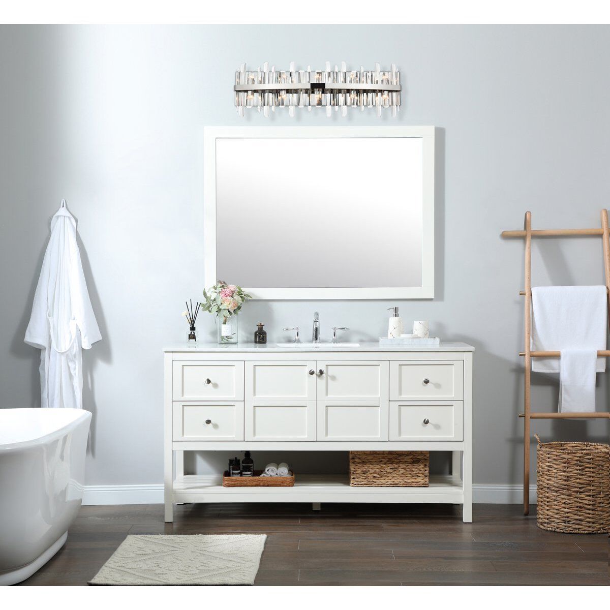 Elegant Lighting 2200W36C Serena 10 Light 36 inch Chrome Bath