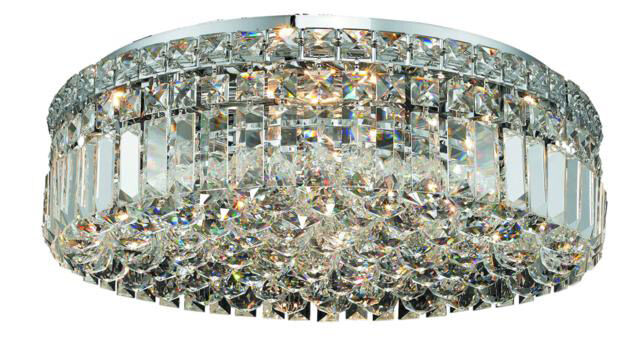 Maxime 6 Light 20 inch Chrome Flush Mount Ceiling Light in Royal Cut