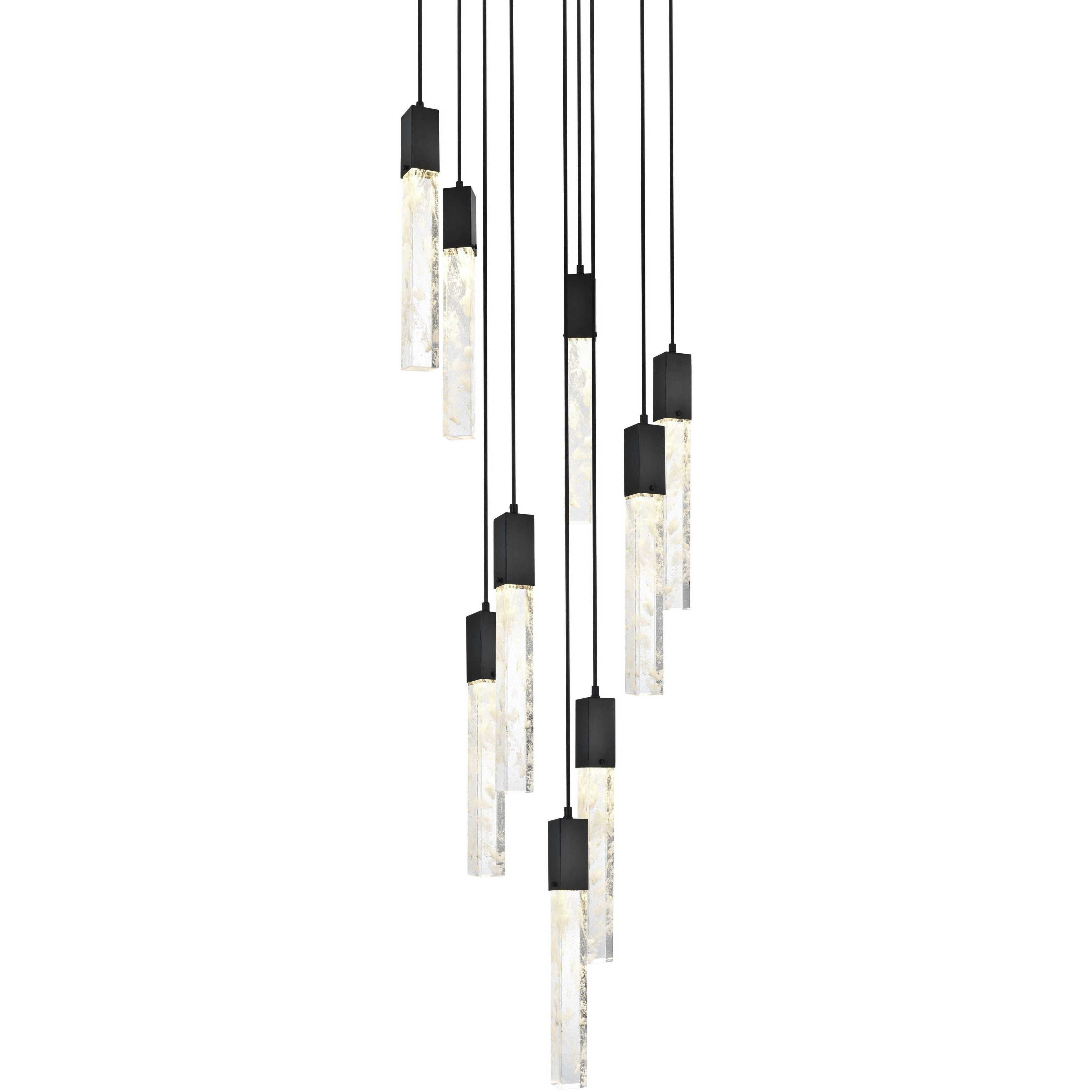 Aurora 9 Light 24 inch Black Chandelier Ceiling Light