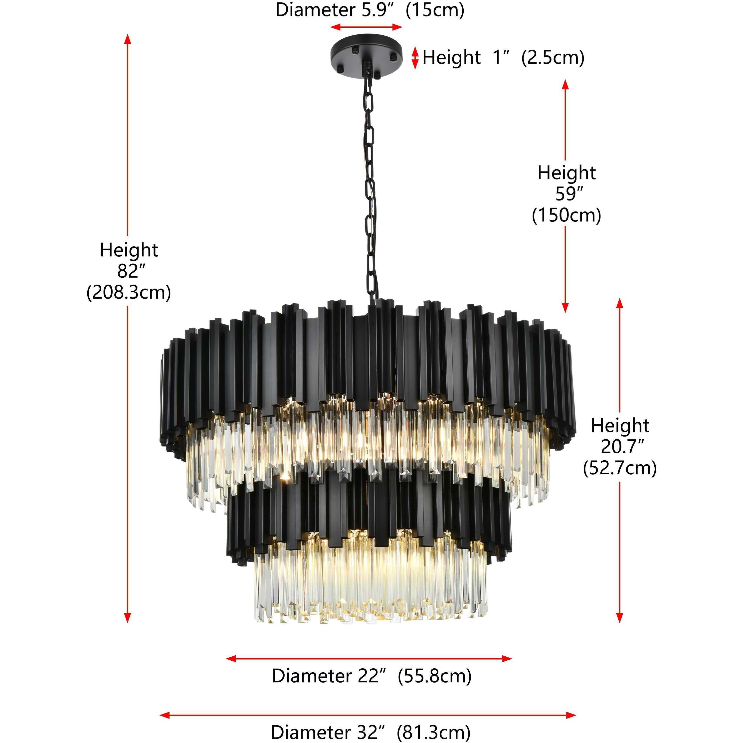 Willow 12 Light 32 inch Black Chandelier Ceiling Light