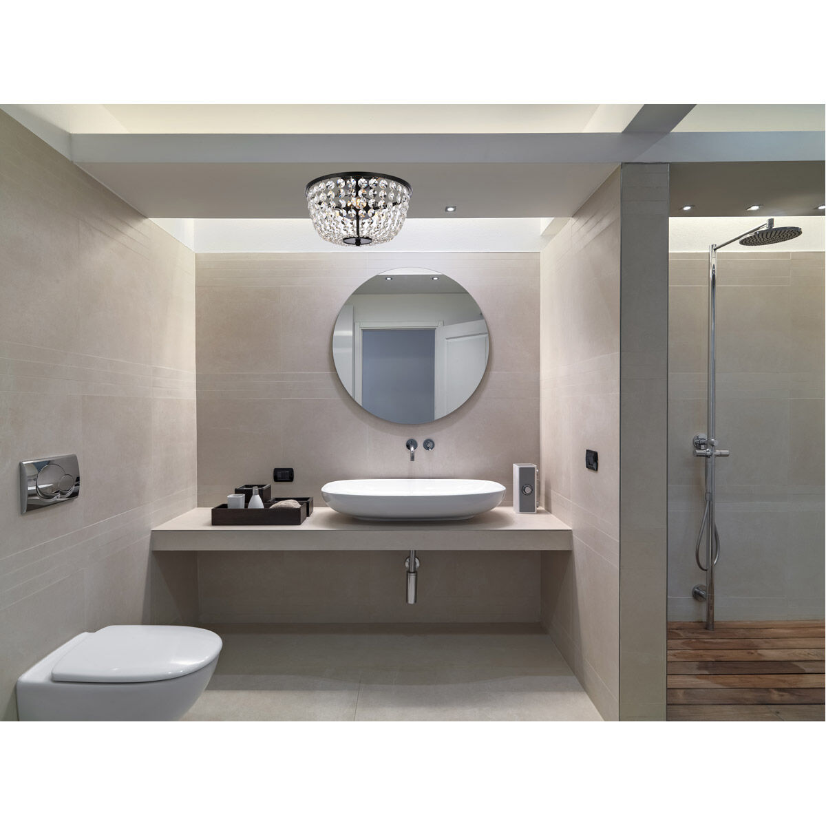 Cora 3 Light 13 inch Black Flush Mount Ceiling Light 