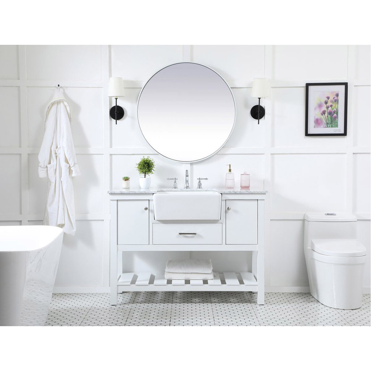 Clement 48 X 22 X 34 inch White Bathroom Vanity Cabinet