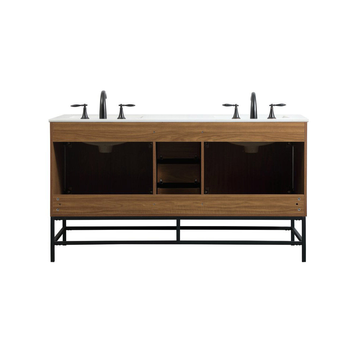 Eugene 60 X 22 X 34 inch Walnut Brown Vanity Sink Set