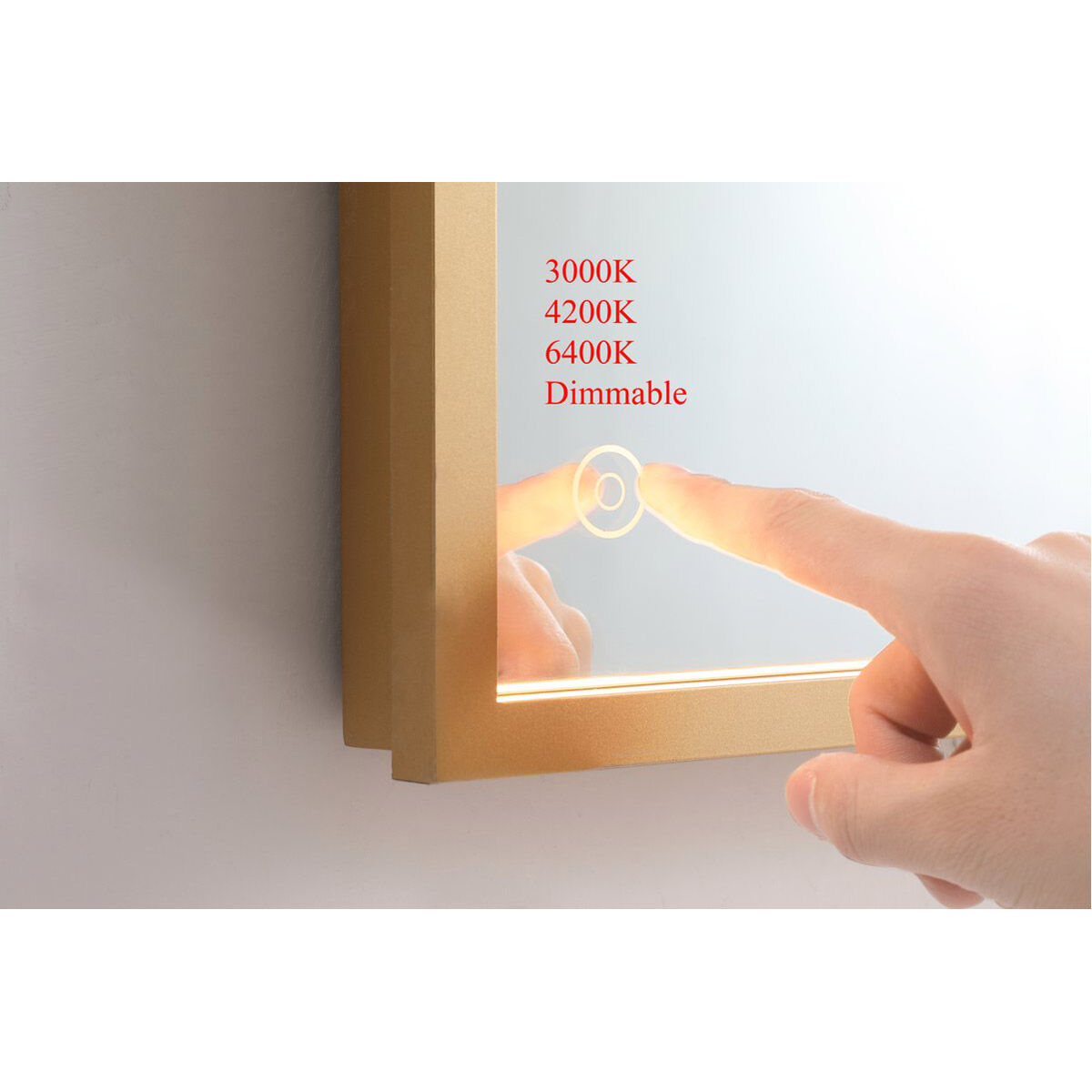 Pier 40 X 24 inch Brass LED Mirror