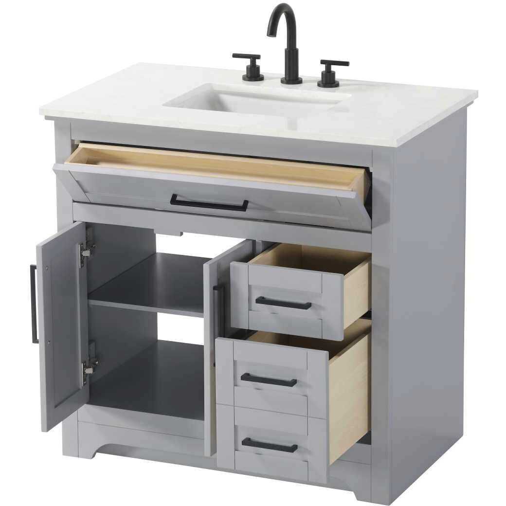 Remington 36 X 35 inch Grey Bathroom Vanity Cabinet