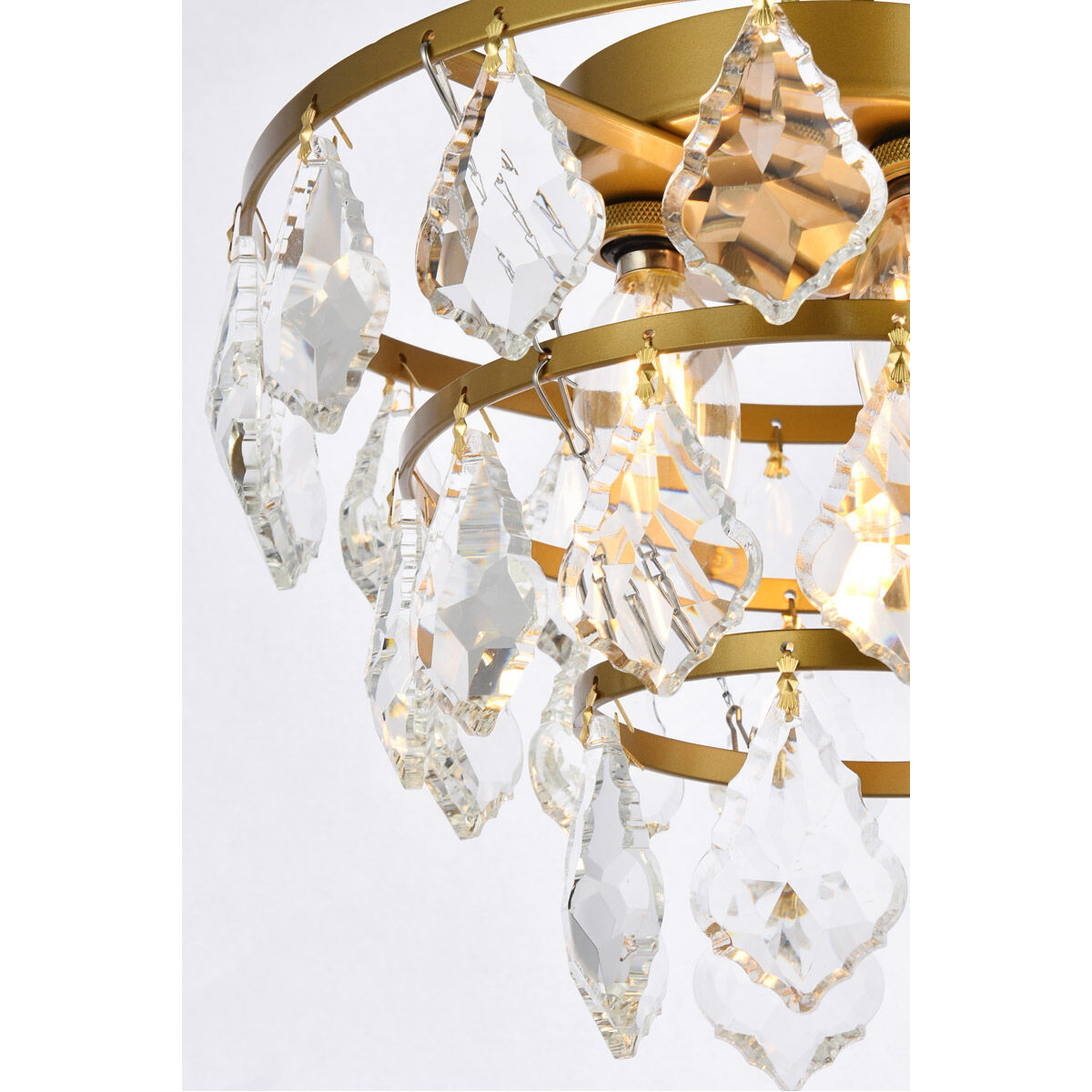 Ella 3 Light 10 inch Brass Flush Mount Ceiling Light