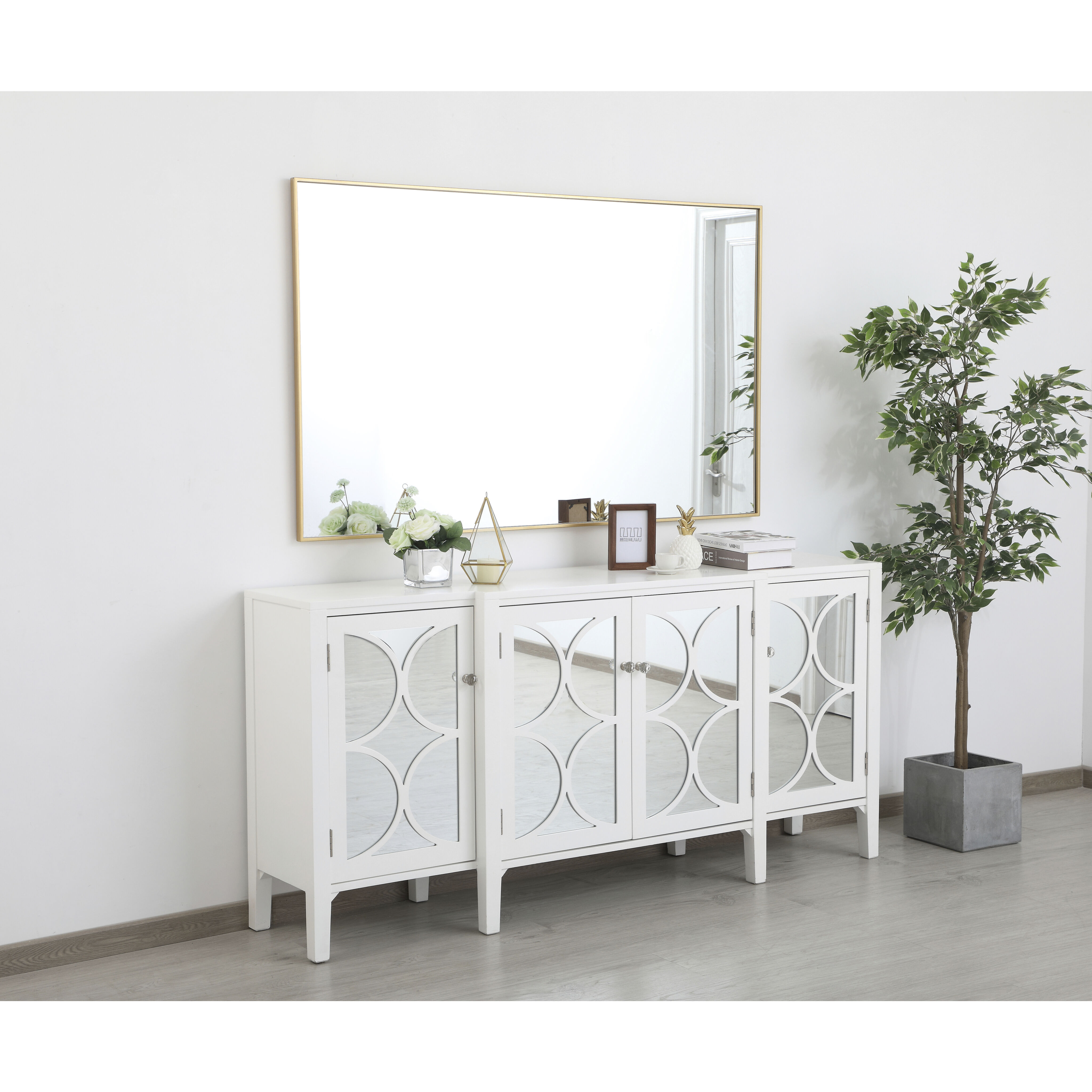 Monet 60 X 36 inch Brass Wall Mirror