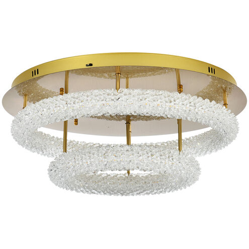 Bowen 2 Light 26 inch Satin Gold Flush Mount Ceiling Light