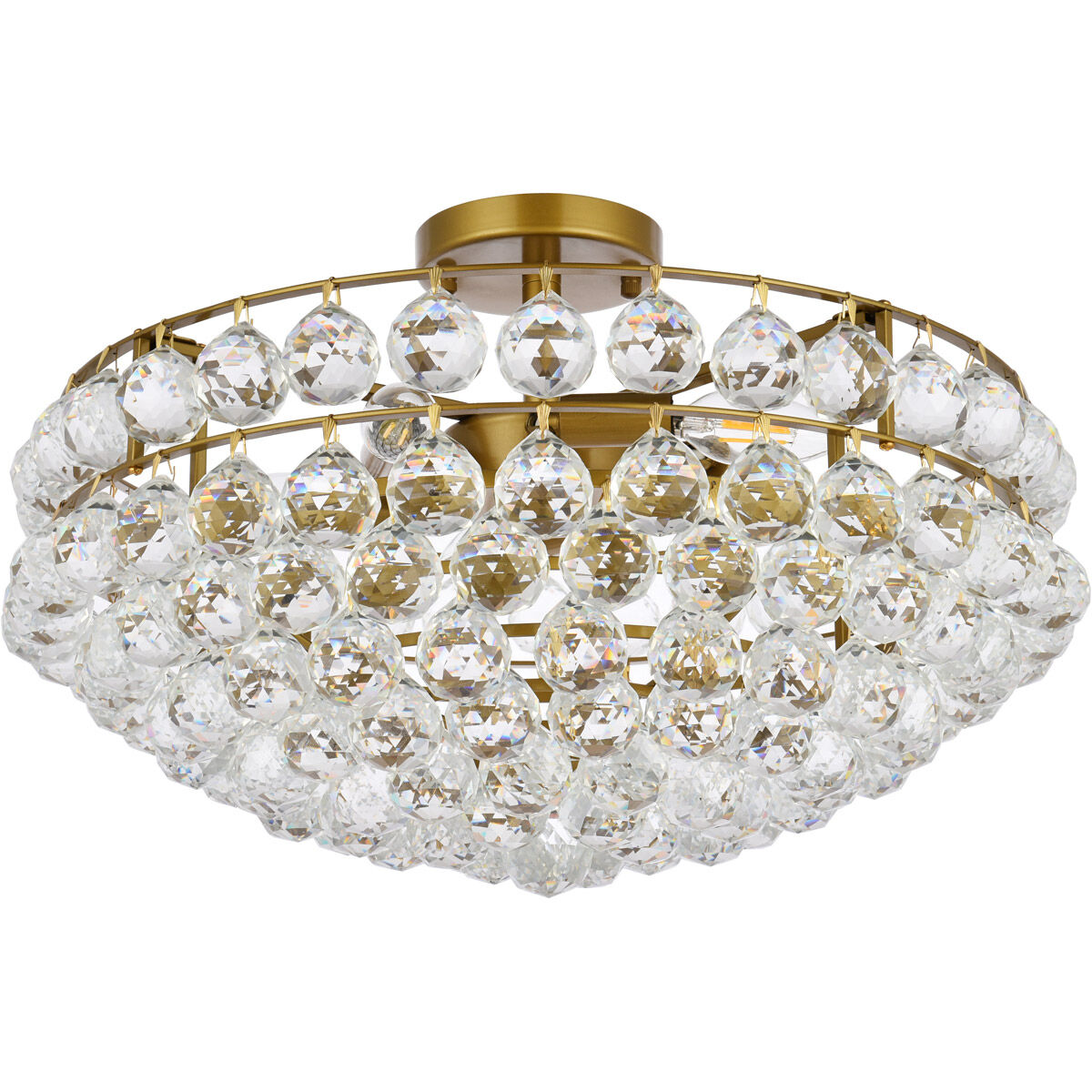 Savannah 5 Light 20 inch Brass Flush Mount Ceiling Light