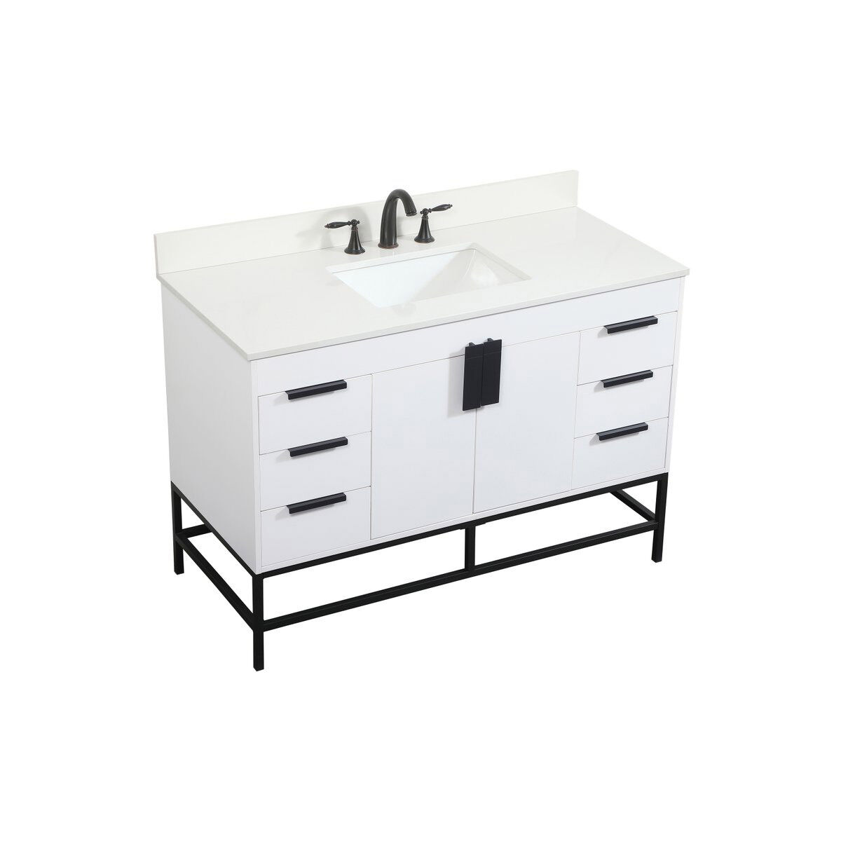 Eugene 48 X 22 X 34 inch White Vanity Sink Set