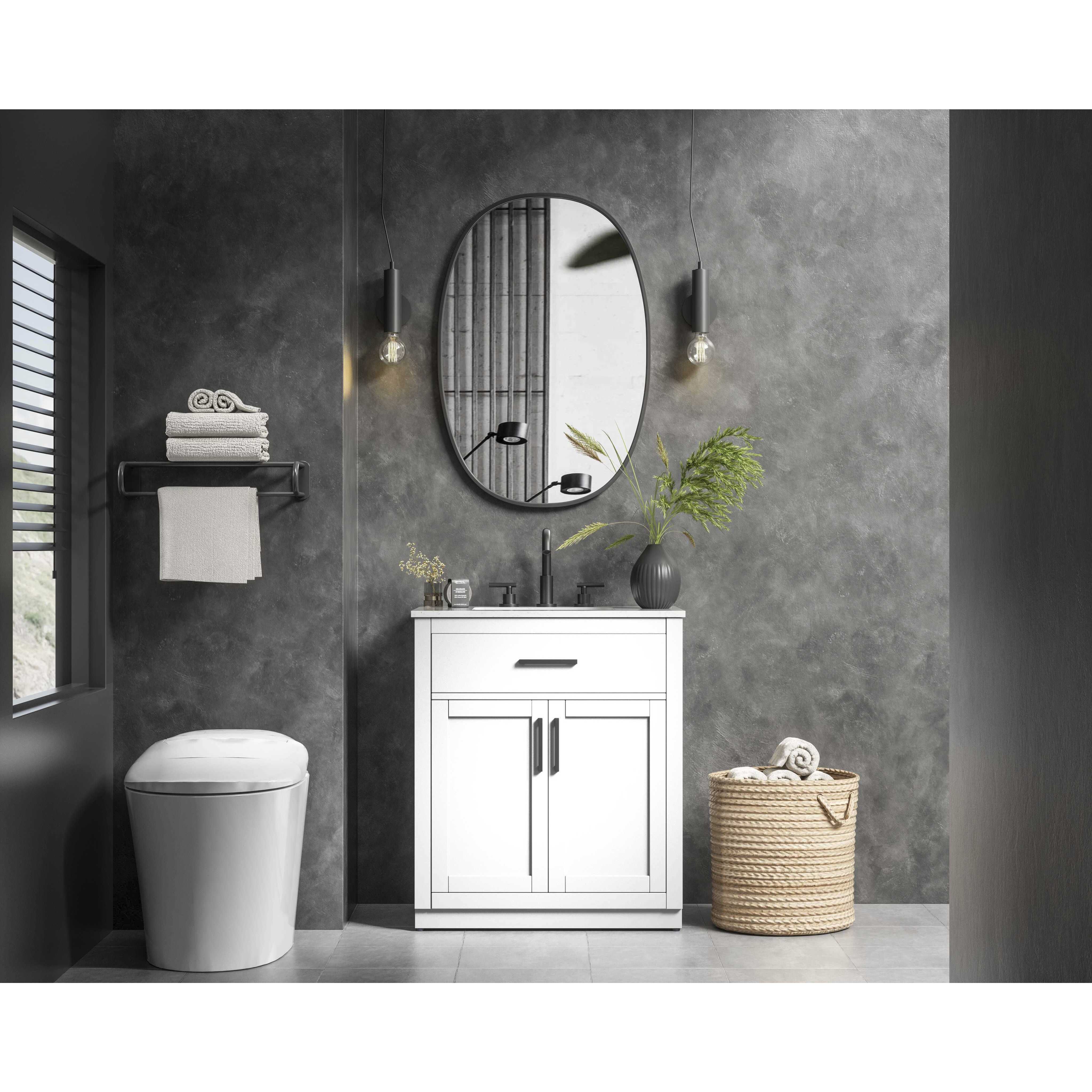Alden 30 X 35 inch White Bathroom Vanity Cabinet