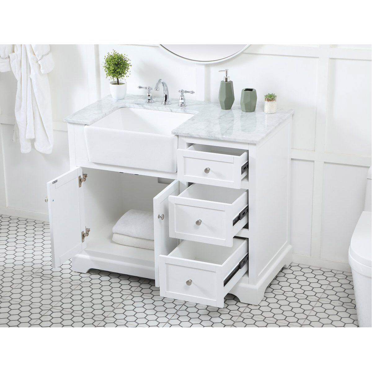 Franklin 42 X 22 X 35 inch White Bathroom Vanity Cabinet