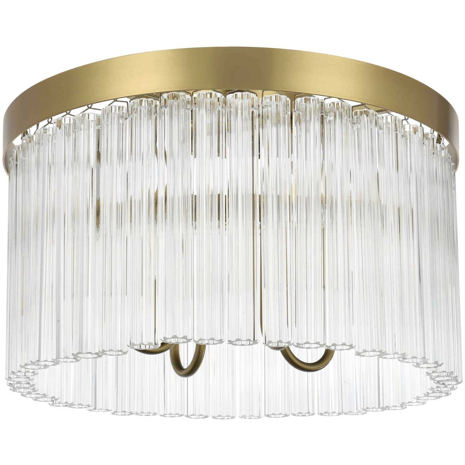 Harlow 4 Light 16 inch Satin Gold Flush Mount Ceiling Light