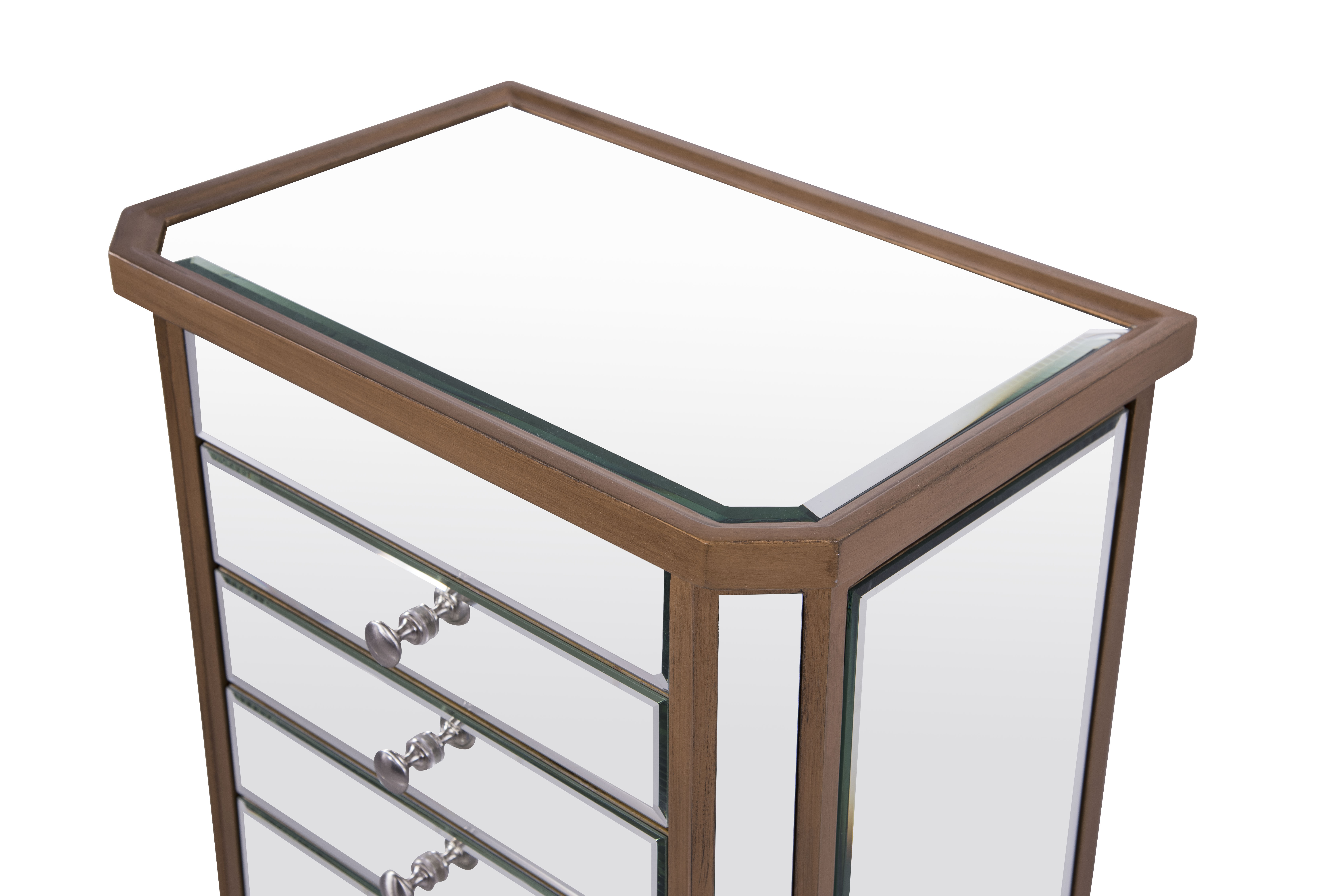 Contempo 41 inch Gold Paint Jewelry Armoire