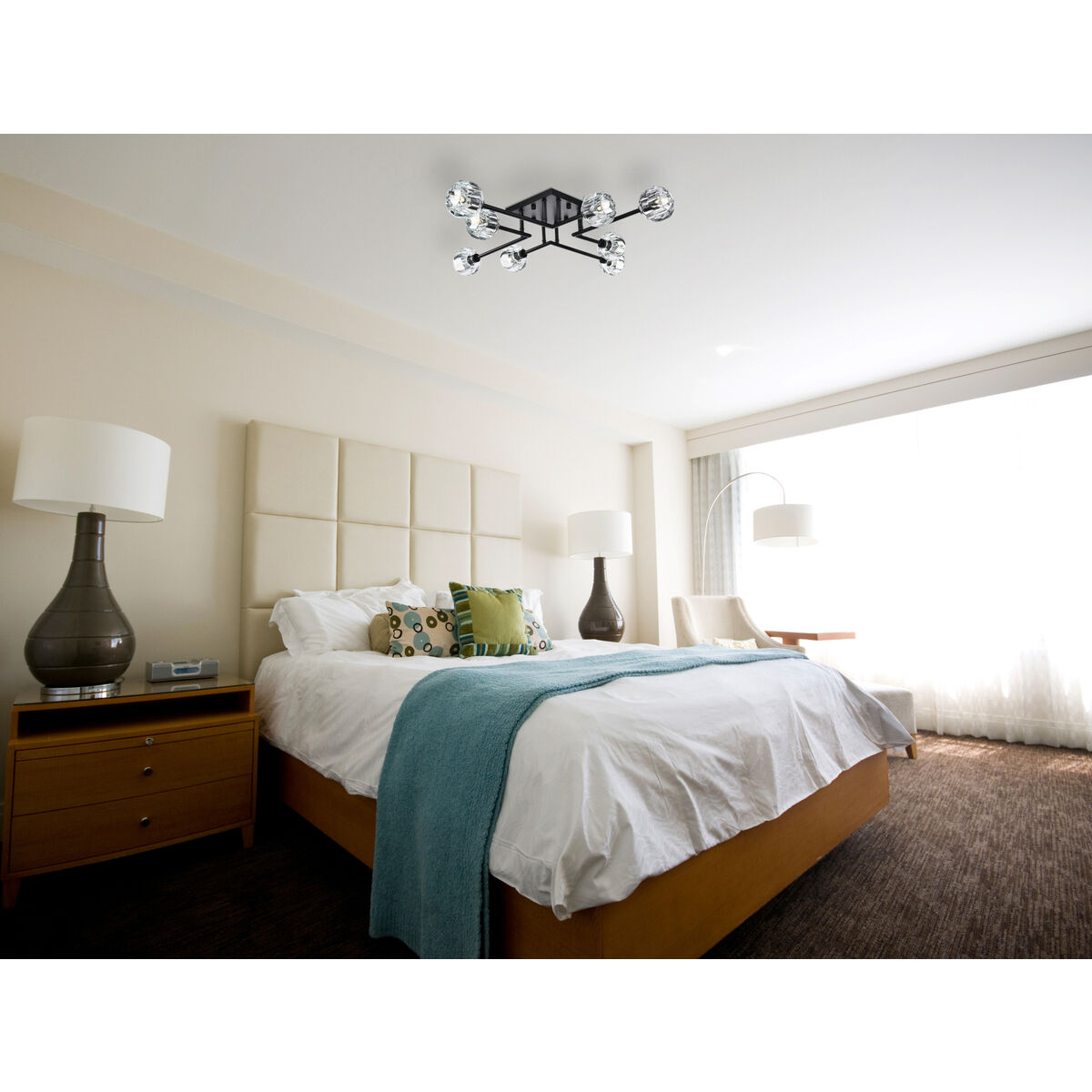 Eren 8 Light 31 inch Black Flush Mount Ceiling Light