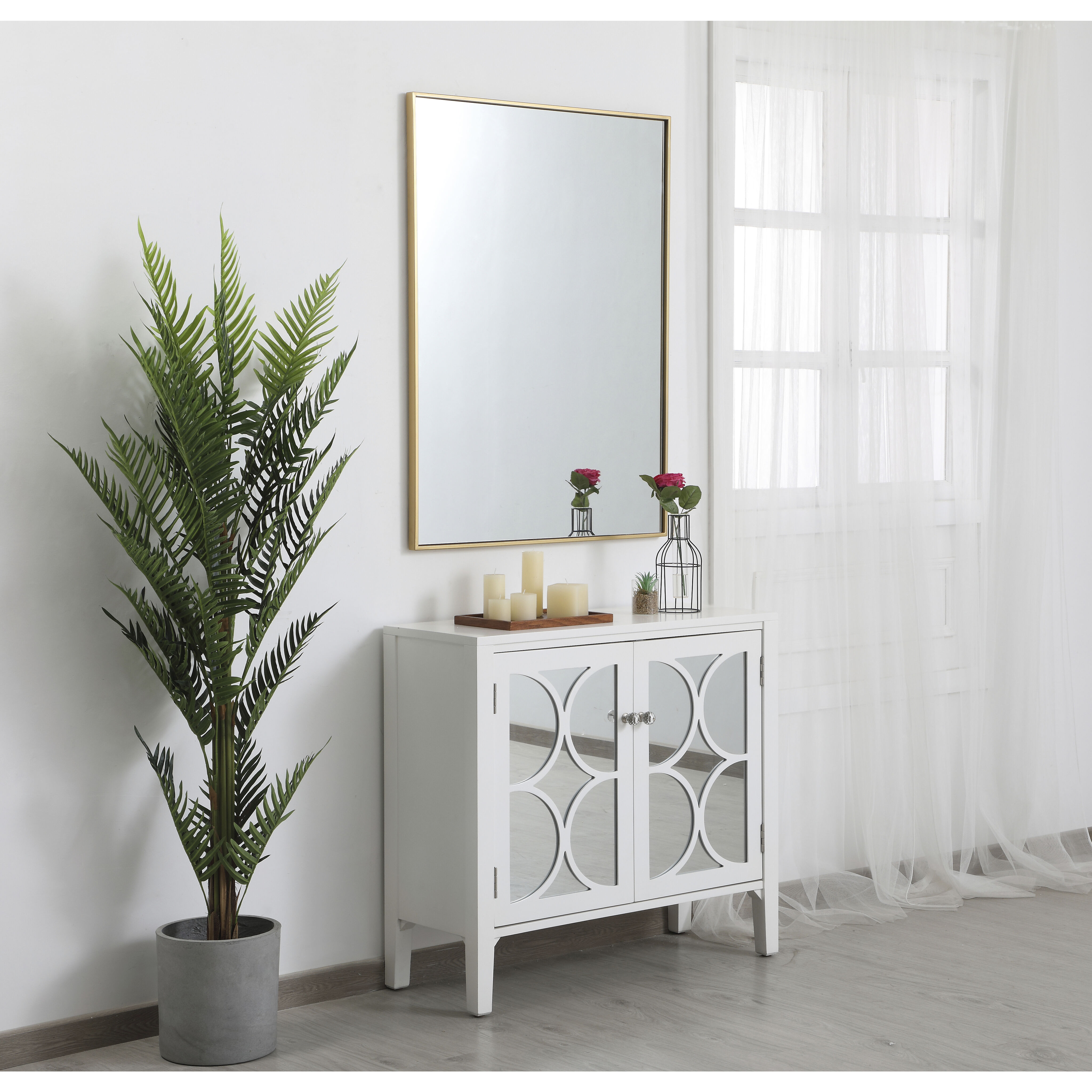 Monet 40 X 30 inch Brass Wall Mirror