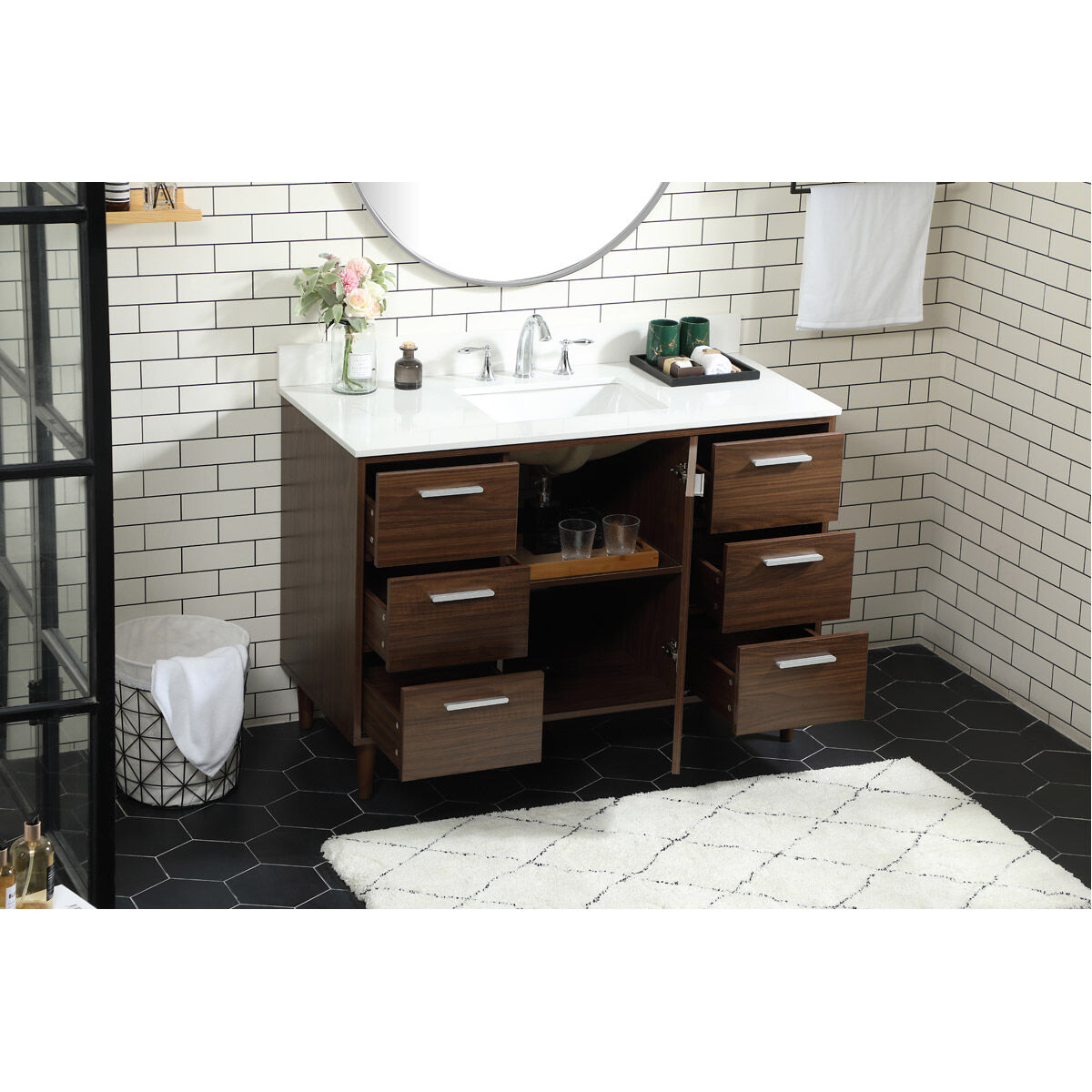 Baldwin 48 X 22 X 34 inch Walnut Vanity Sink Set