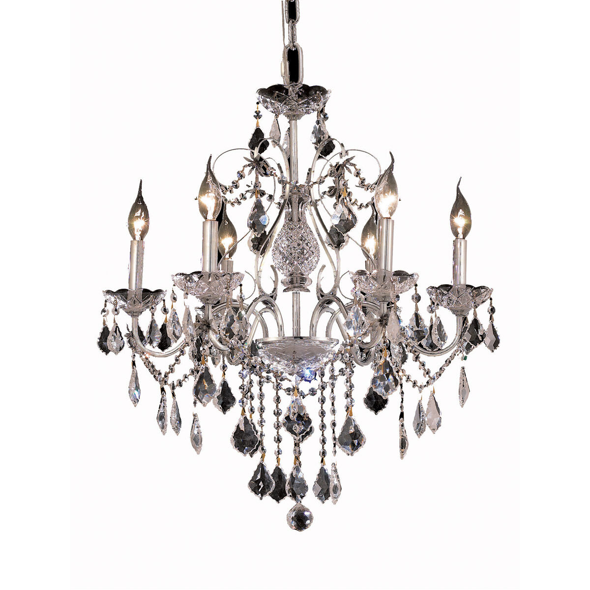 St. Francis 6 Light 24 inch Chrome Dining Chandelier Ceiling Light in Royal Cut