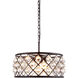 Madison 5 Light 20 inch Matte Black Pendant Ceiling Light in Clear, Faceted Royal Cut, Urban Classic
