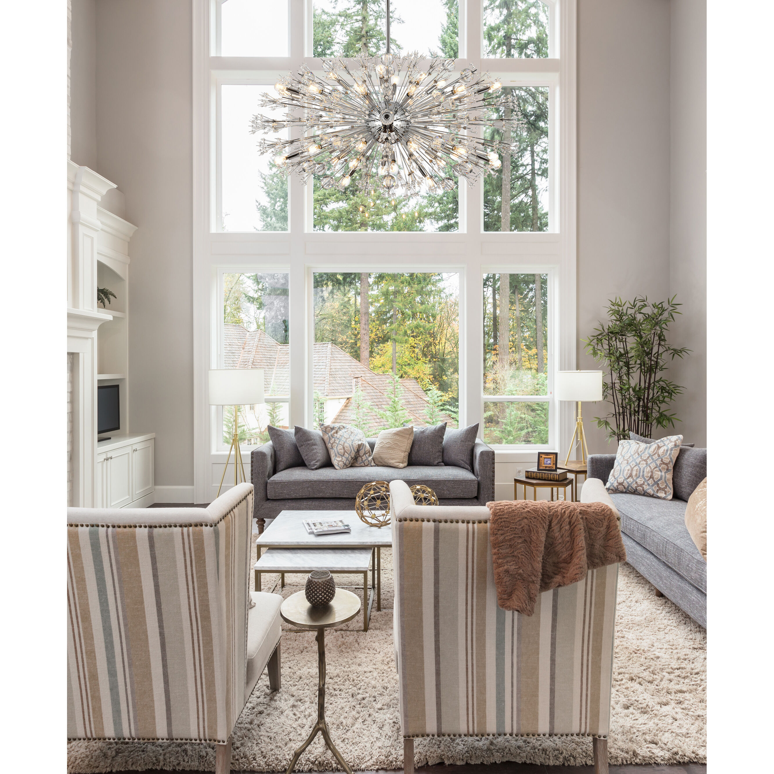 Vera 38 Light 48 inch Chrome Pendant Ceiling Light