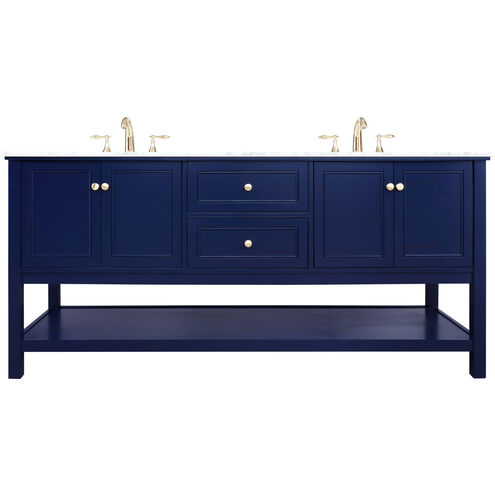 Metropolis 72 X 22 X 34 inch Blue Vanity Sink Set