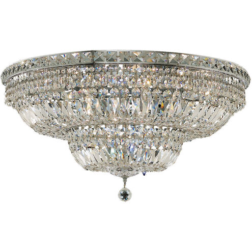 Tranquil 18 Light 30 inch Chrome Flush Mount Ceiling Light in Royal Cut