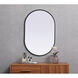 Asha 36 X 24 inch Black Mirror in 24 x 36