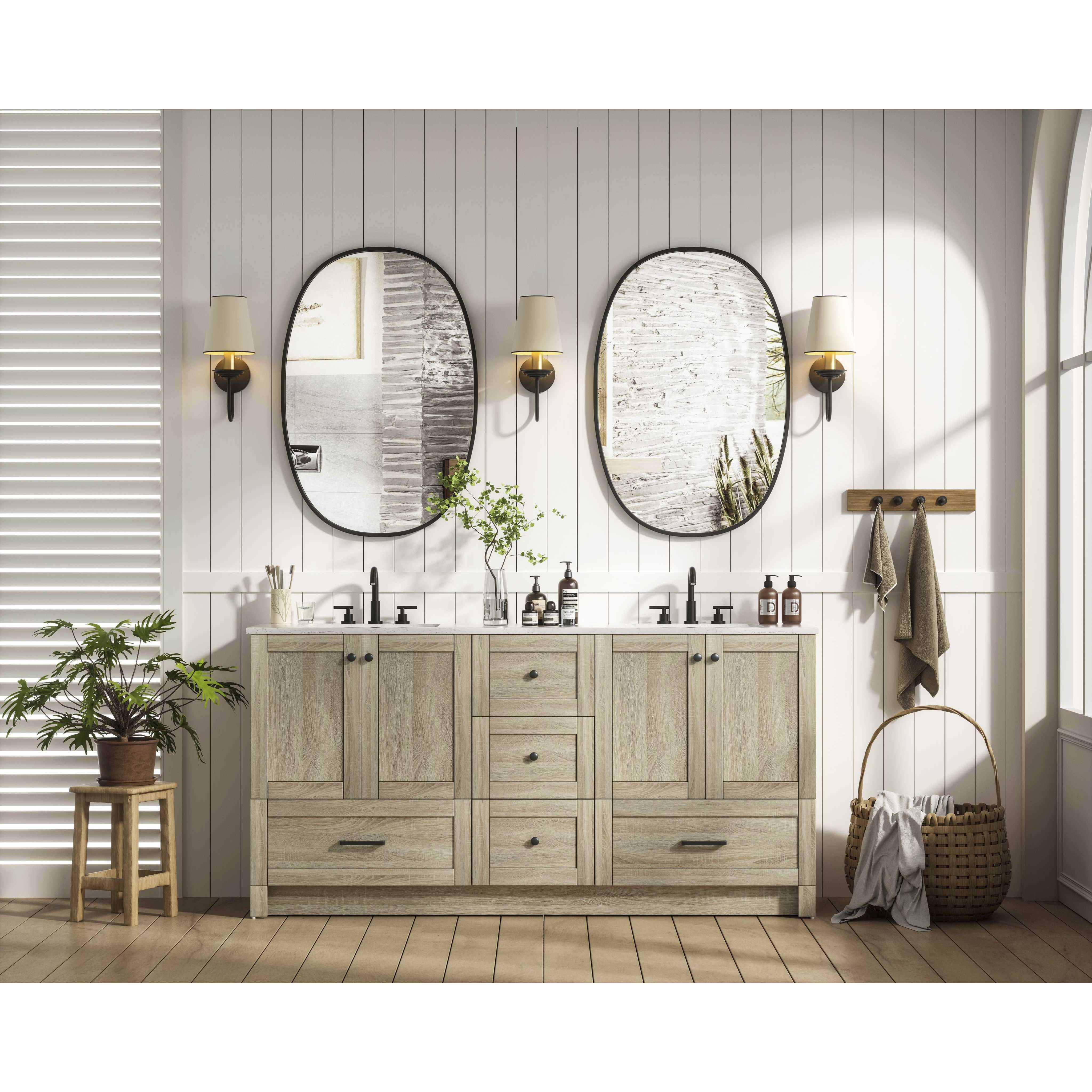 Soma 66 X 34 inch Mango Wood Bathroom Vanity Cabinet