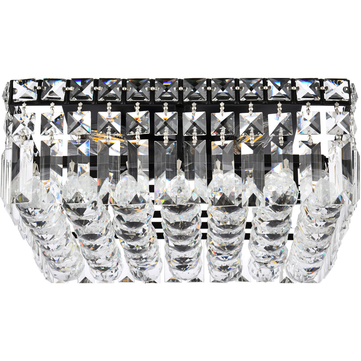 Maxime 4 Light 12 inch Black and Clear Flush Mount Ceiling Light