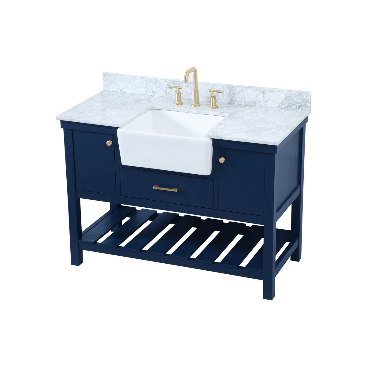 Clement 48 X 22 X 34.13 inch Blue Bathroom Vanity Cabinet