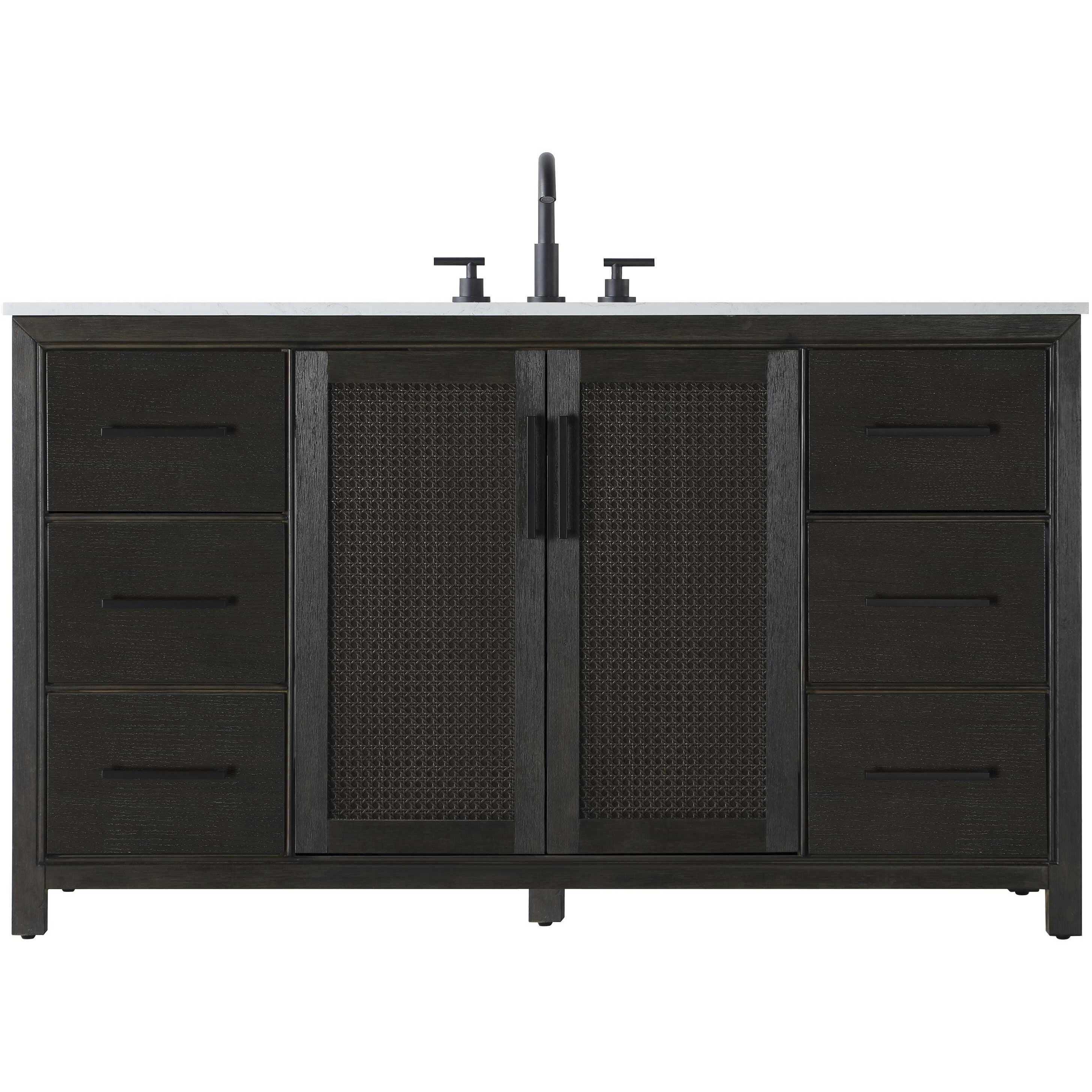 Alina 60 X 34 inch Chocolate Oak Bathroom Vanity Cabinet