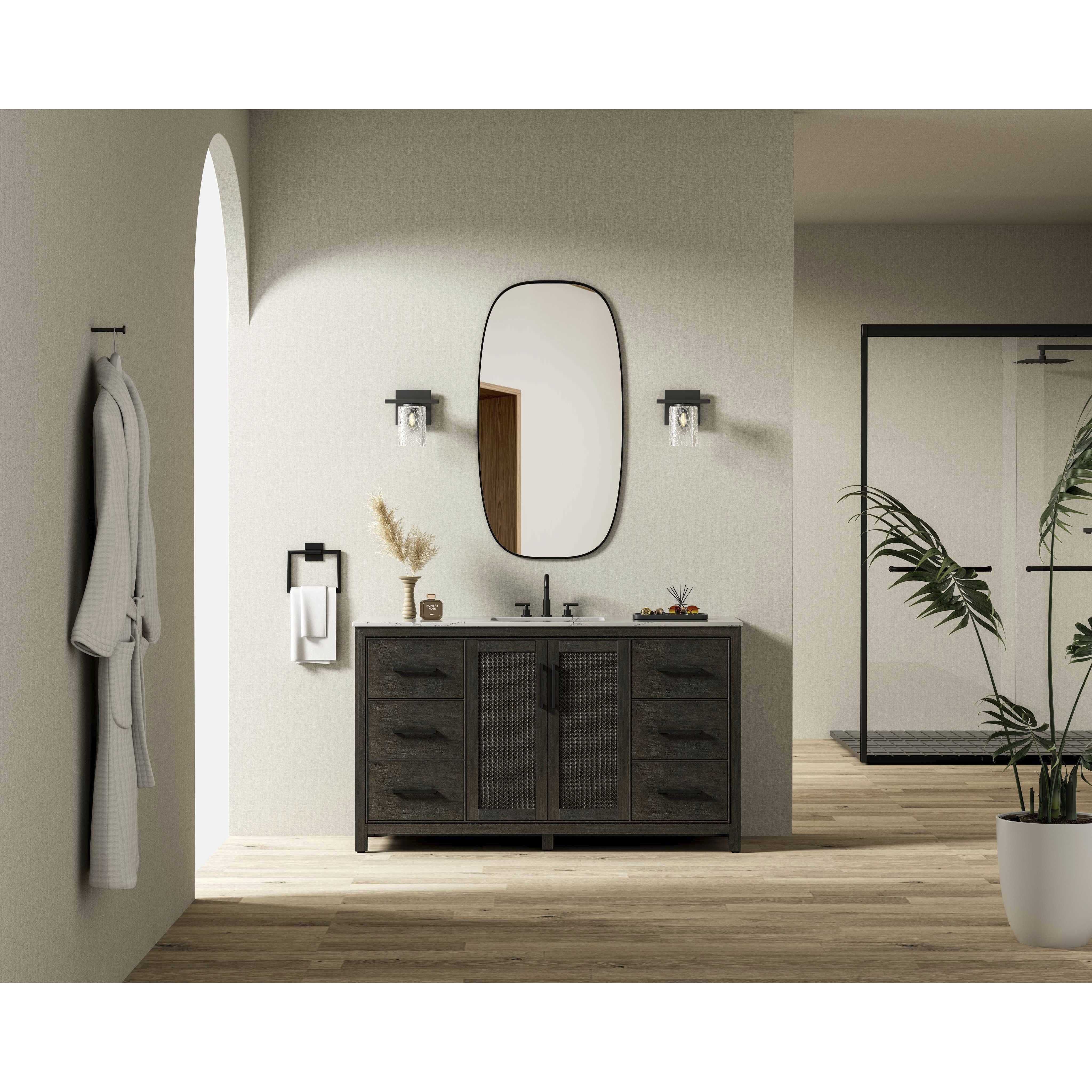 Alina 60 X 34 inch Chocolate Oak Bathroom Vanity Cabinet