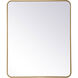 Evermore 36 X 30 inch Brass Mirror