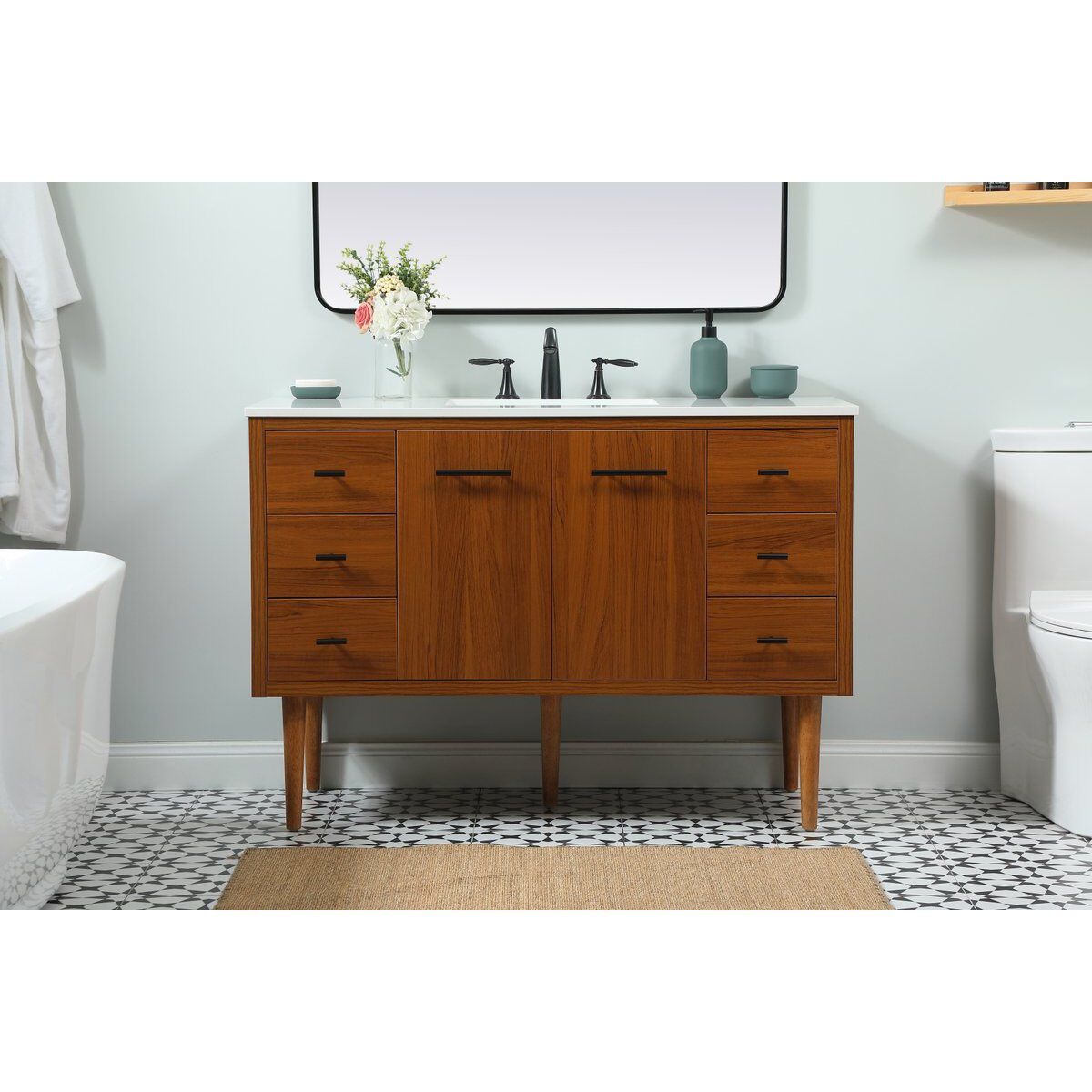 Cyrus 48 X 22 X 34 inch Teak Vanity Sink Set