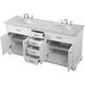 Americana 72 X 22 X 35 inch White Vanity Sink Set