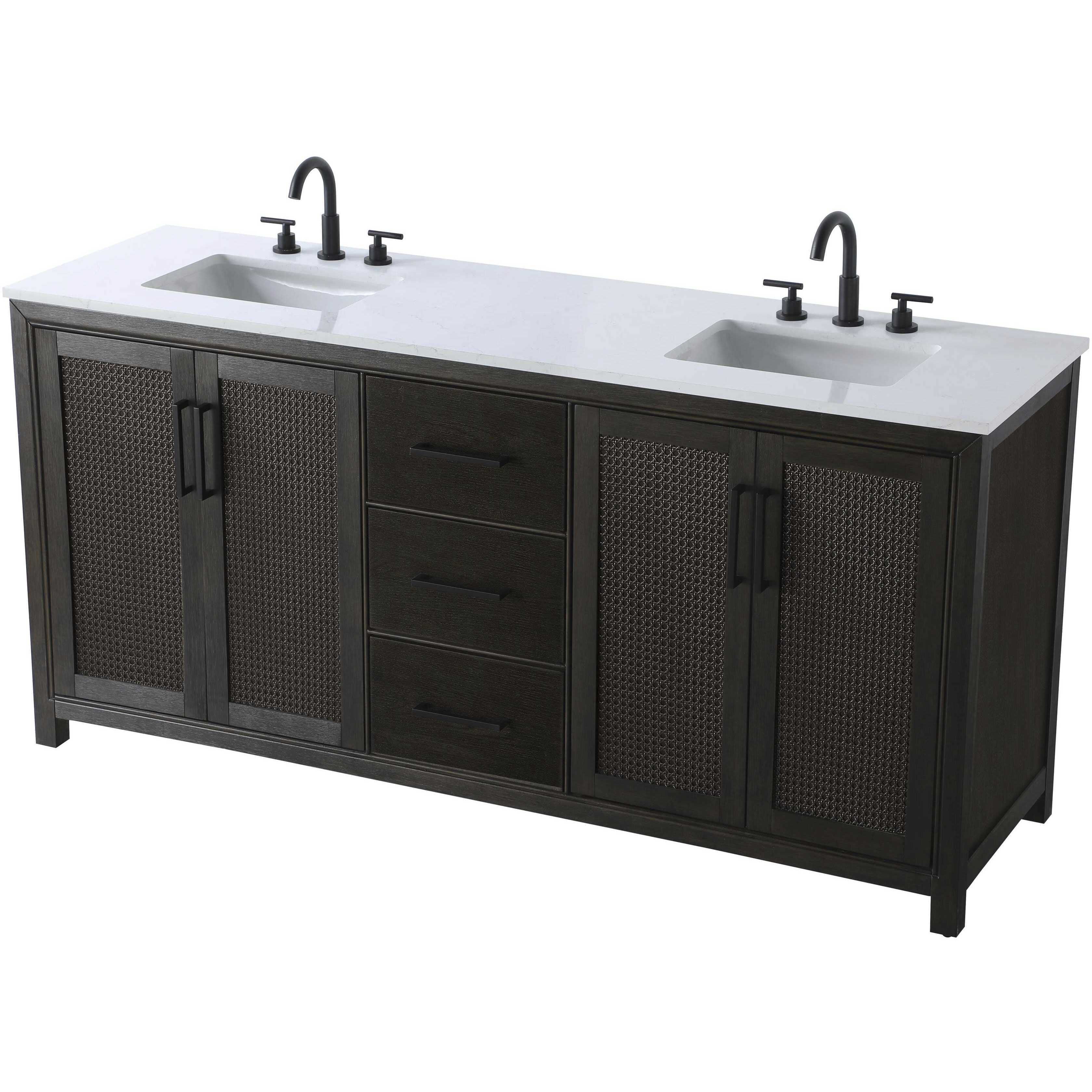 Alina 72 X 34 inch Chocolate Oak Bathroom Vanity Cabinet