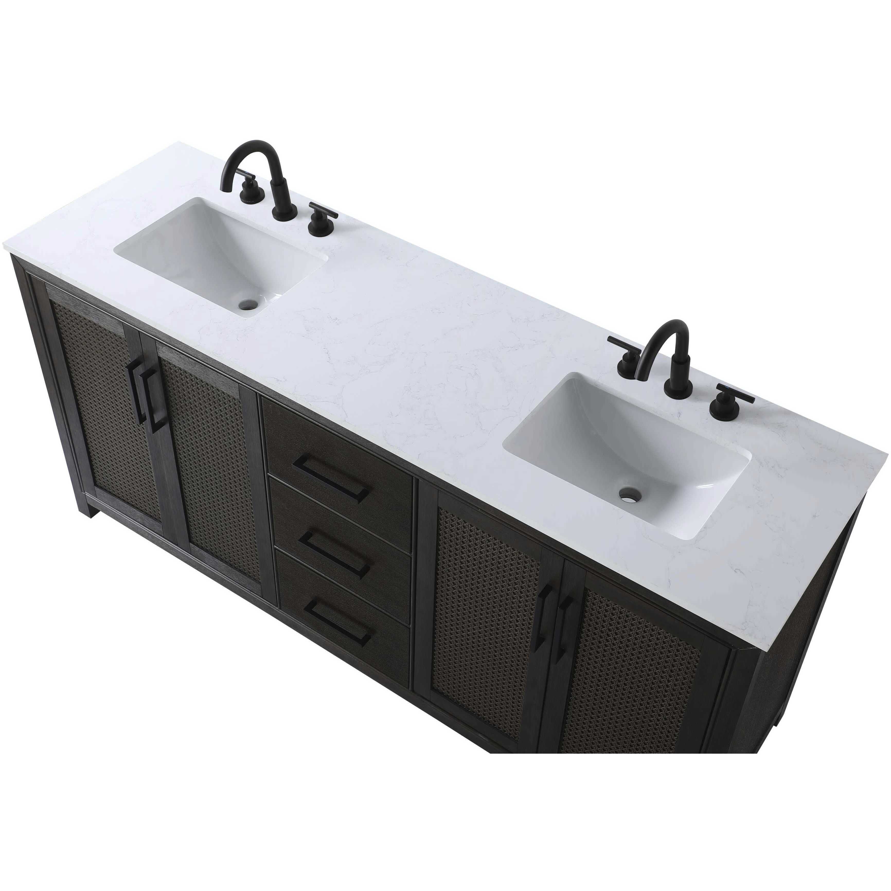 Alina 72 X 34 inch Chocolate Oak Bathroom Vanity Cabinet