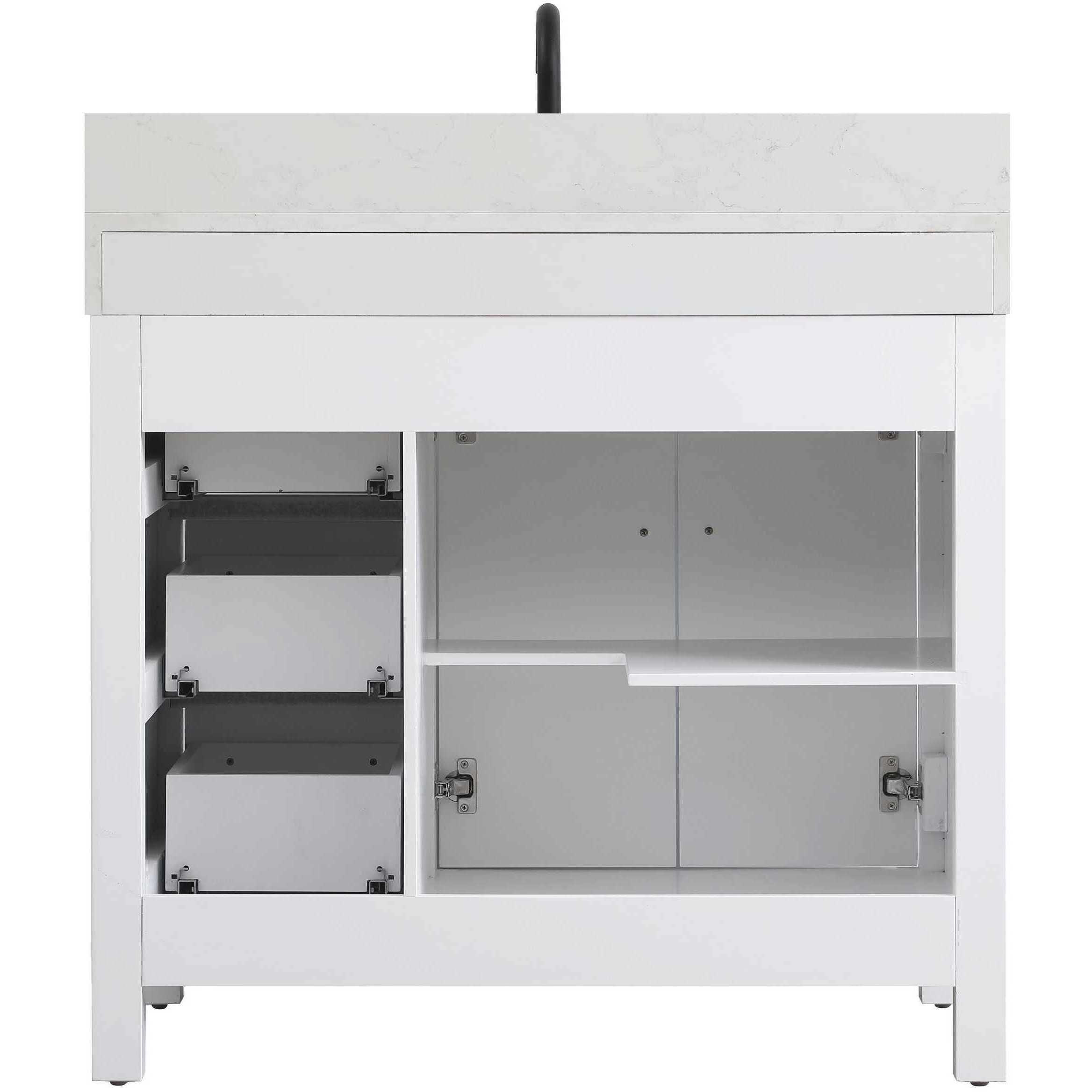 Nathan 36 X 34 inch White Bathroom Vanity Cabinet