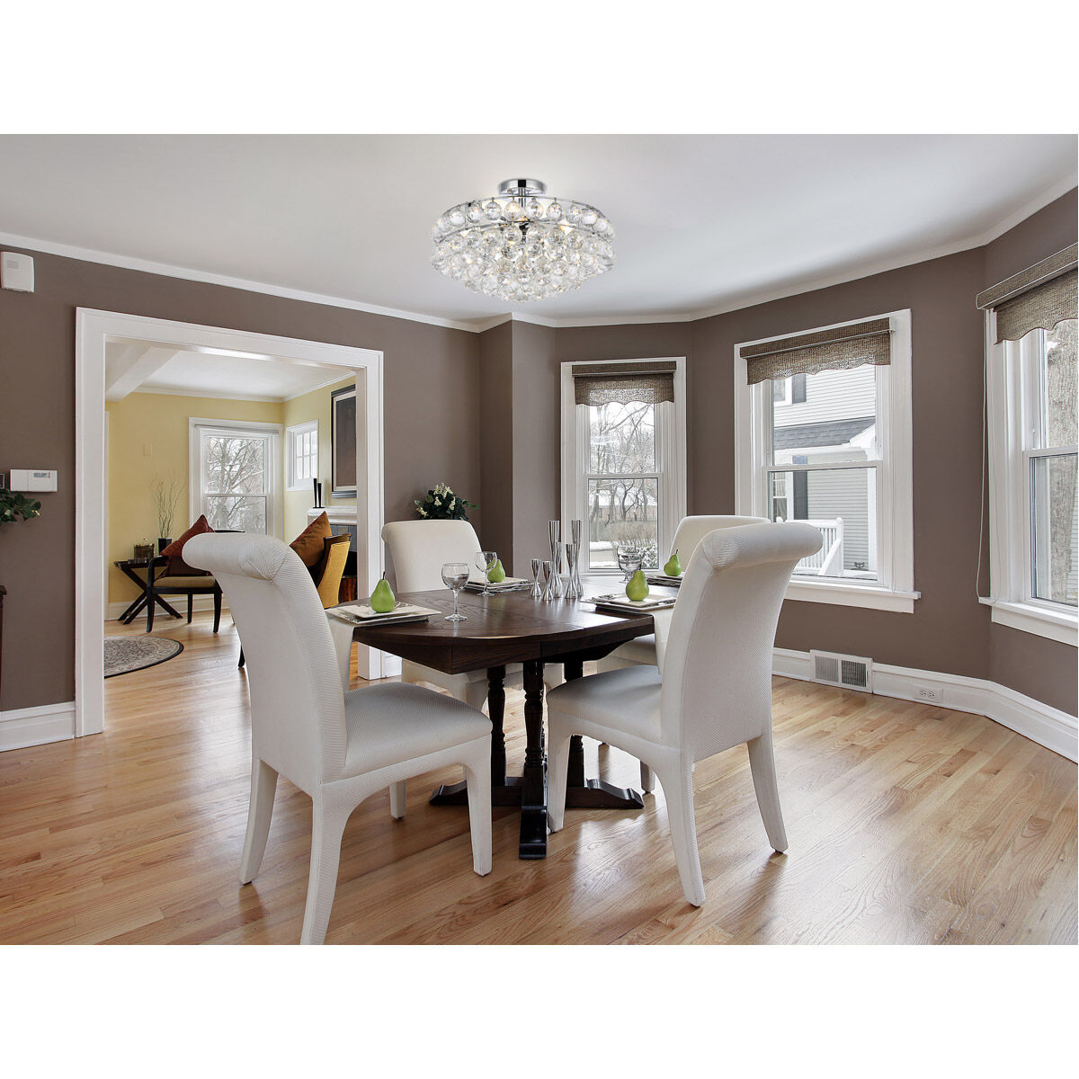 Savannah 5 Light 18 inch Chrome Flush Mount Ceiling Light