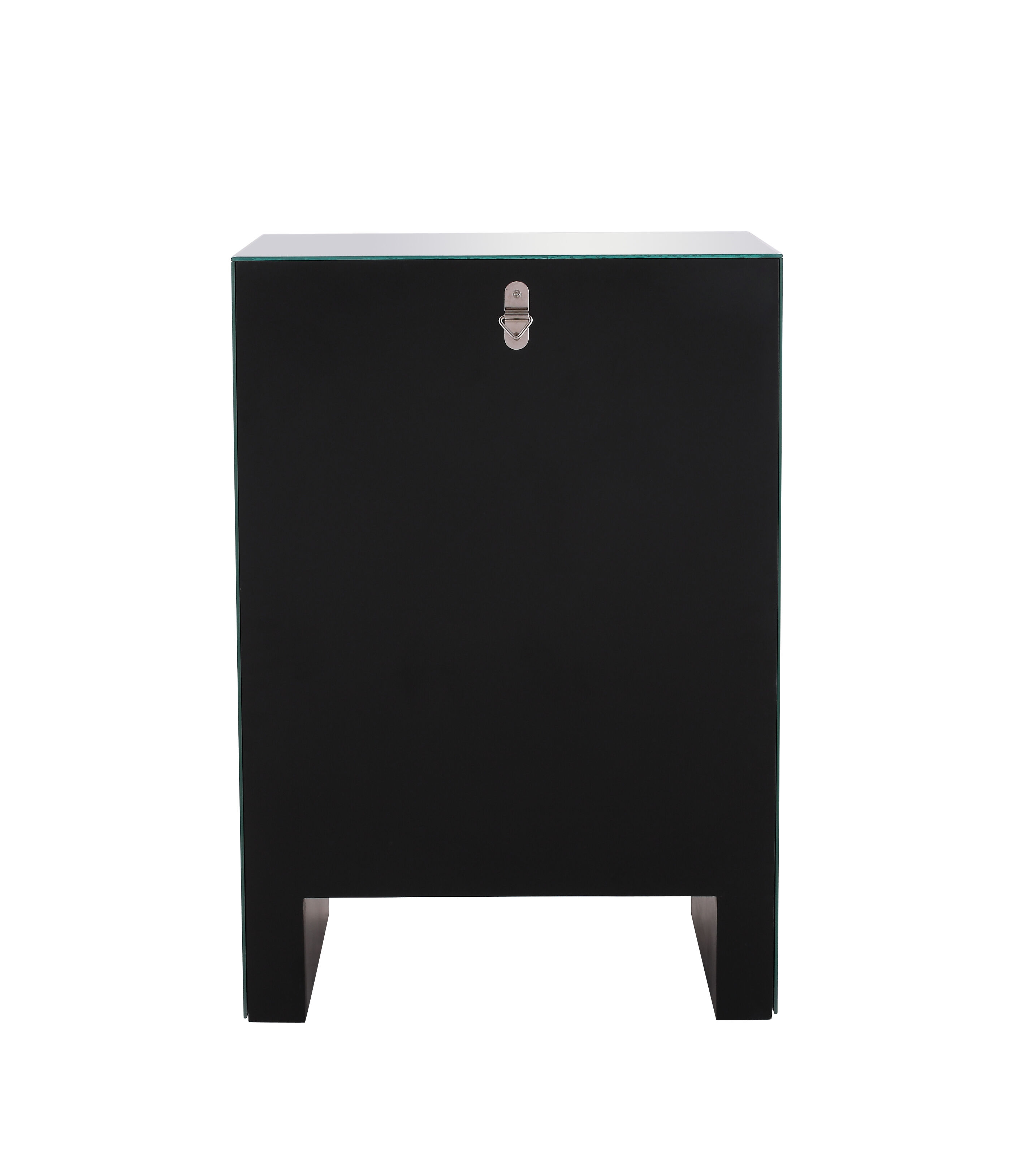 Modern 25.5 X 17.5 inch Clear Mirror Bedside Table
