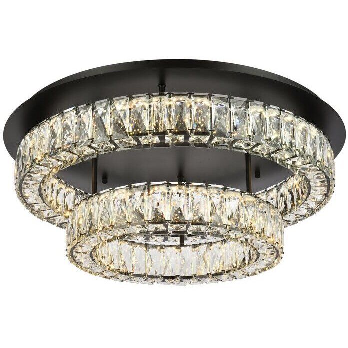 Monroe 2 Light 26 inch Black Flush Mount Ceiling Light