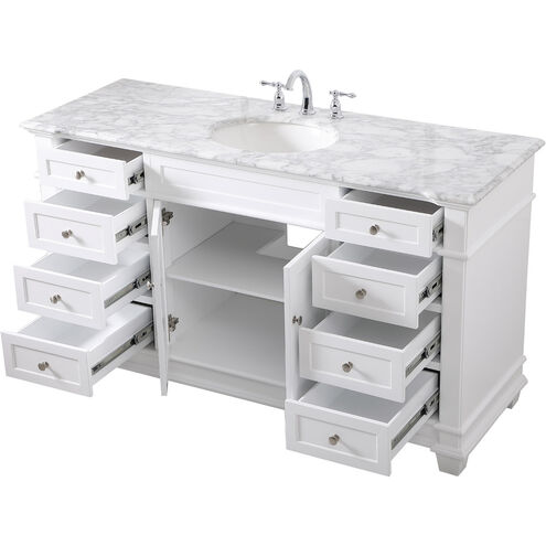 Wesley 60 X 22 X 35 inch White Vanity Sink Set