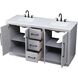 Chase 60 X 34 inch Grey Bathroom Vanity Cabinet